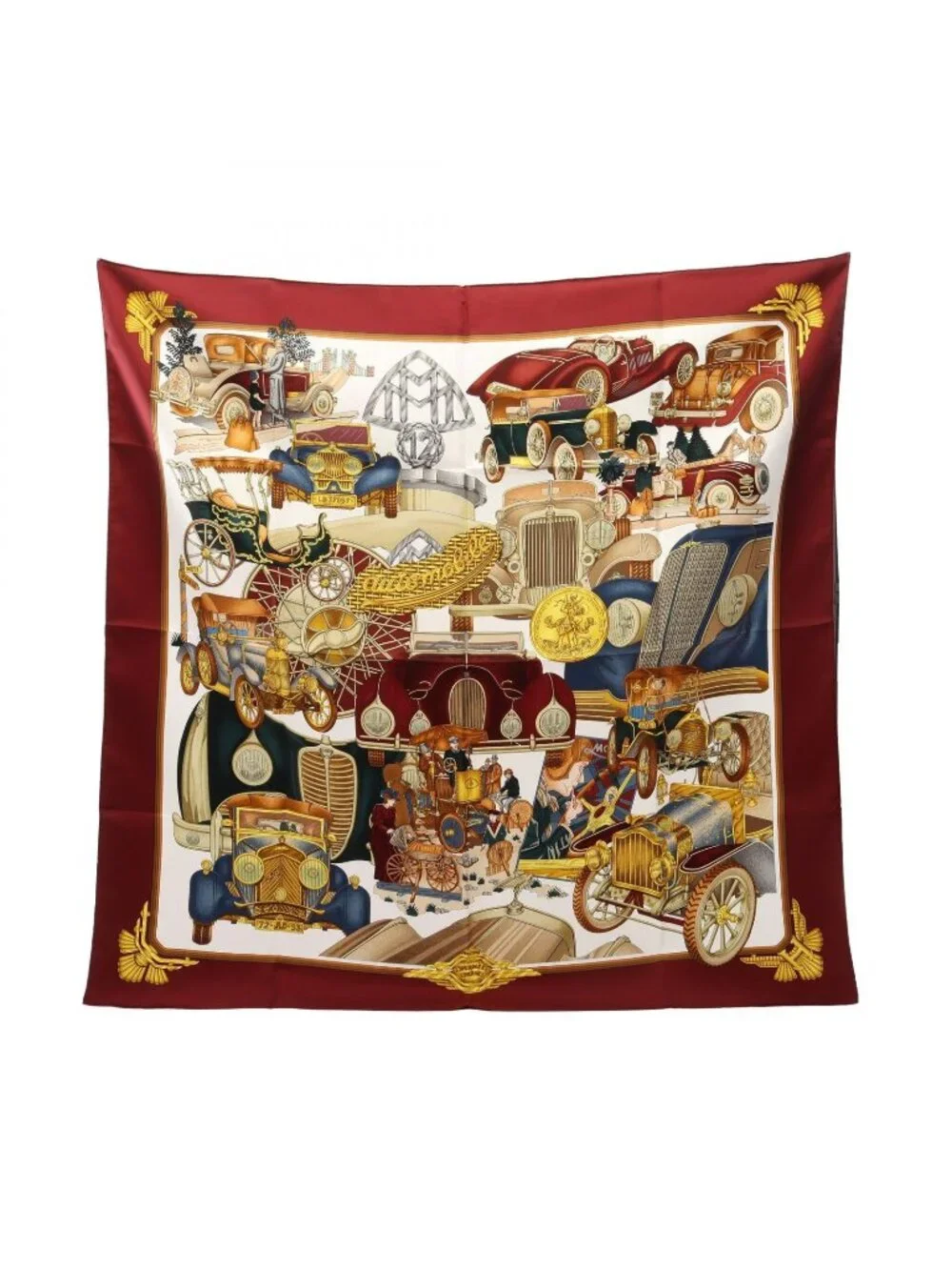 Hermes Scarf Carre 90 Stchristophe Et L'enfant Jesus Automobile Silk